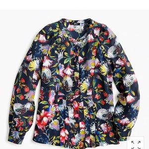 Jcrew silk pleated popover